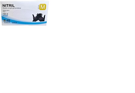 Handskar svart Nitril M 100 st Puderfria